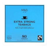 Marks &amp; Spencer Extra Strong Tea Bags มาร์ค แอนด์ สเปนเซอร์ เอ็กซ์ตร้า สตรอง ชาสำเร็จรูป (นำเข้าจากอังกฤษ) 80 Teabags.