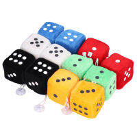 12pcs Fashionable Soft Hanging Dice Decorative Fuzzy Plush Dice Cute Bag Pendant