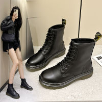 1460 Goodyear Handmade Martin Boots รองเท้าหนังแท้คลาสสิค Middle Barrel บู๊ทส์หกหลุมสไตล์อังกฤษสำหรับคู่รัก