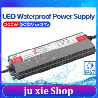 JuXie store 200W LED Driver DC12V DC24V IP67 Waterproof Lighting Transformers for Outdoor Lights Power Supply AC100-265V 200W