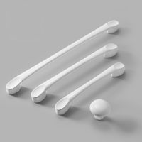 Nordic Style Simple Handles Modern Furniture Kitchen Cabinet Pulls Knobs Solid American White Drawer Single Hole Small Handle