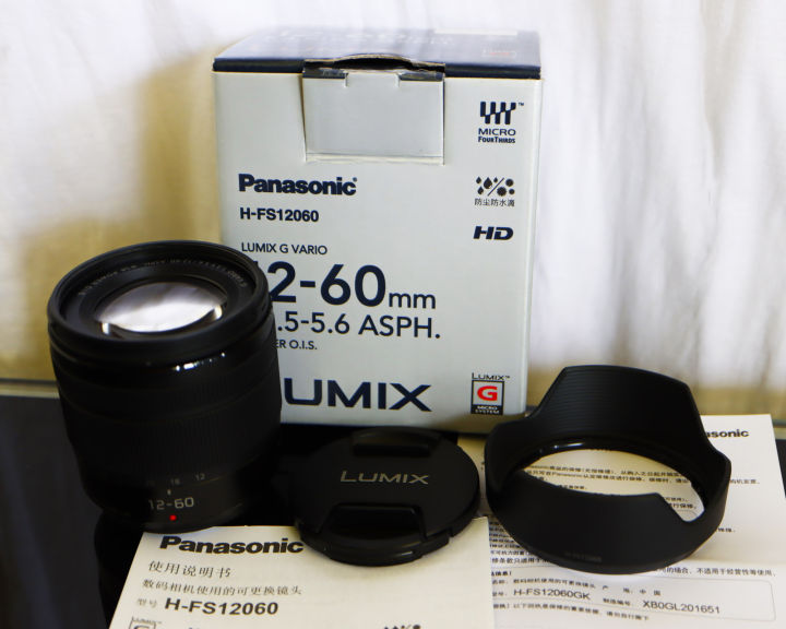 Panasonic Lumix G VARIO 12-60mm F/3.5-5.6 ASPH. POWER (M4/3 mount)  All-Weather Splash and Dustproof Sealed Lens H-FS12060, 12-60mm f3.5-5.6,  24-120mm eq.