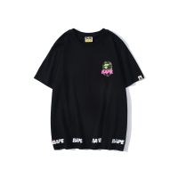 ยี่ห้อแฟชั่น BAPE เสื้อยืดแขนสั้นผ้าฝ้ายคอกลมแท้แขนสั้น,ทรงหลวมไซส์ใหญ่สำหรับฤดูร้อน