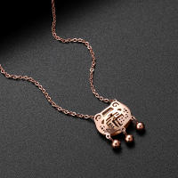 Chinese Style Longevity Lock LettersTitanium Steel Women Necklaces Female Fashion No Fade Chokers Pendant Necklace Jewelry