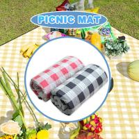 Red White Plaid Outdoor Foldable Waterproof Picnic Mat Fashion Thicken Pad Breathable Soft Portable Camping Travel Beach Blanket Sleeping Pads