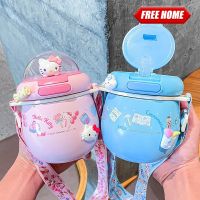 Freehome?คลังสินค้าพร้อม?Sanrio หลอดกระติกน้ำเก็บความเย็นสำหรับเด็ก360มล. 316สแตนเลสน่ารัก Kuromi Mylody BPA ฟรีกระบอกน้ำ