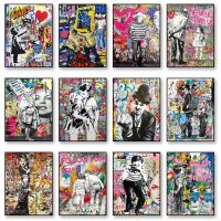 Banksy Graffiti ภาพวาดผ้าใบ,โปสเตอร์ตกแต่งสไตล์นอร์ดิก,ของขวัญในอุดมคติ,ห้องนั่งเล่น Wall Art พิมพ์,Modern Home Decor Aesthetic