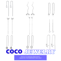 COCOJEWELRY S925 Silver Drop ต่างหูเกาหลีแฟชั่น Zircon พู่หูยาวผู้หญิง