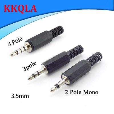 QKKQLA 2pole 3pole 4Pole 3.5mm RCA male Plug Connector Mono Stereo Video Dual Audio adapter Cable Wire For Headphone Socket