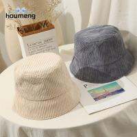 HOUMENG ลำลองแบบสบายๆ เรโทร นุ่มนุ่มๆ สีทึบทึบ ใช้ได้ทุกเพศ กิจกรรมกลางแจ้งกลางแจ้ง หมวกผู้หญิงหมวก ฤดูหนาวฤดูใบไม้ร่วงฤดูหนาว หมวกกันแดดหมวก หมวกบักเก็ตผ้าลูกฟูก