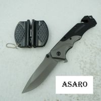 ASARO NB011+AC001 Folding knife มีดพับพกพา มีดเดินป่า มีดพกเดินป่า 22 ซม มีที่ทุบกระจก และที่ตัดsafty belt แถมฟรีที่ลับมีด2หัว