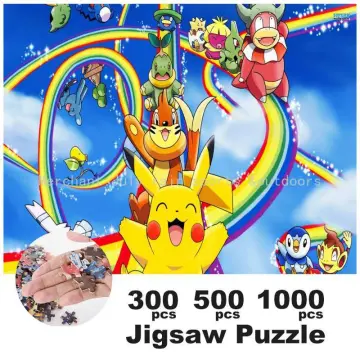 Pokemon Cartoon Jigsaw Puzzle 35/300/500/1000 Pieces Cardboard/wooden  Pikachu Puzzles Game for Adults Children Educational Toys