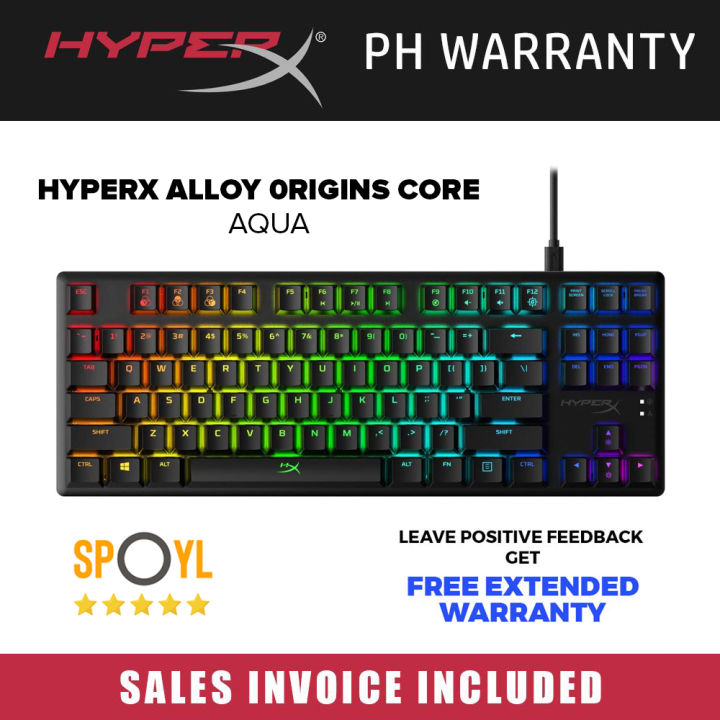 HyperX Alloy Origins Core RGB 87 Tenkeyless Mechanical Gaming Keyboard Red  Switch (HX-KB7RDX-US HX-KB7AQX-US Spoyl Store Lazada PH