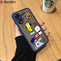 Jizetin OPPO A78 4G เกาหลีเคป๊อบการ์ตูน B SHOOKY RJ COOKY มีน้ำค้างแข็งโปร่งใสเคสใส่โทรศัพท์คลุมทั้งหมดเคสป้องกันกล้อง