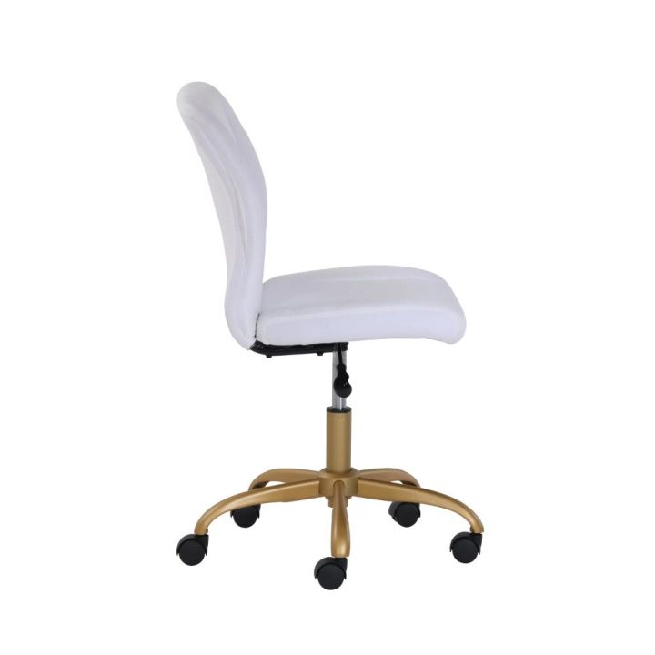 เก้าอี้โต๊ะเฟอร์นิเจอร์หมุนได้สำหรับผ่อนคลายทำจากคอมพิวเตอร์-gratis-ongkir-กำมะหยี่ขนยาวสีขาวแบบเก้าอี้สำนักงาน