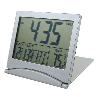 Foldable Battery Supply Desktop Calendar Temperature Digital Alarm Clock