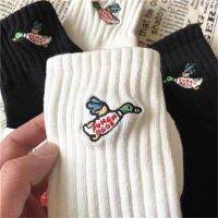 [A Needed] Men Fashion Street Cotton Socks Duckling Flying Little Duck Embroidery Japanese Brand Cartoon Embroid Human Made Sports