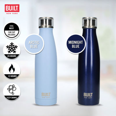 Built NY Insulated Temperature Retention Double Walled Stainless Steel Water Bottle with Leakproof Perfect Seal Lid (500ml/17oz) กระบอกน้ำสเเตนเลสฉนวนผนัง2ชั้น เก็บอุณหภูมิ