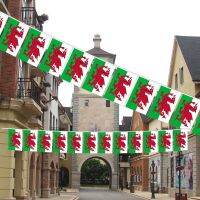 Wales bunting flags 14*21cm 20pcs/set Wales string Triangular Flag Buntings Festival Party Holiday