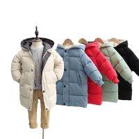 Childrens Down Coat Winter Teenage Baby Boys Girls Cotton-padded Coats Thicken Warm Long Jackets