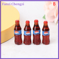 Fanzi น้ำดื่มโค้กโซดาเครื่องดื่มบ้านตุ๊กตา4ชิ้นอุปกรณ์ครัว