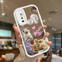 เคสสำหรับ Vivo V15 Pro ฝาหลังพื้นผิวกระจกแมวน่ารัก2023โทรศัพท์กันกระแทกรูปแบบใหม่ฝาครอบป้องกันกล้องคลุมทั้งหมดปลอกซิลิโคน