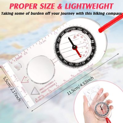 ：《》{“】= Compass Navigation Map Reading Multiftional Waterproof Compass  Camping Hiking Scale Ruler Outdoor Orienteering Tools