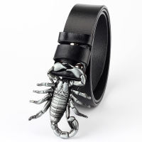 Animal scorpion buckle leather leisure belt