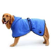 Dog Bathrobe Soft Super Absorbent Luxurious 100 Microfiber Dog Drying Towel Robe with Hood Cats and Dogs Bathrobes 2021 NEW