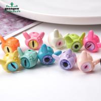 GESAGEW 10 pcs Color Cartoon Evil Eyes ลูกปัดตาข้างเดียว Rotundity ลูกปัดเจาะรู สร้างขึ้นอย่างประณีต 1616มม. สร้อยคอตกแต่ง DIY สำหรับสัตว์เลี้ยง