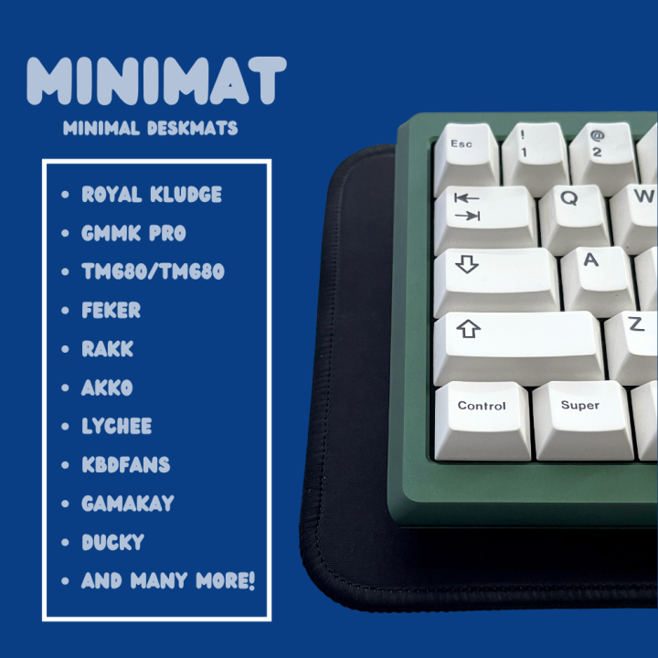 MiniMat l 60/65/75TKL Keyboardsized Deskmats 4mm Keyboard Mat