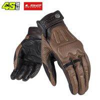 LS2หนังแพะแท้เรโทร Guantes Motociclista เต็มนิ้วหน้าจอสัมผัสแข่งขี่รถจักรยานยนต์ MG004ผู้ชาย