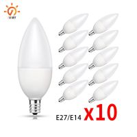 หลอดไฟ LED E27 E14 10ชิ้น/ล็อตโคมไฟไฟ Led Chelier 3W 6W 7W 9W โคมไฟห้องนอนไฟตกแต่งประหยัดพลังงาน