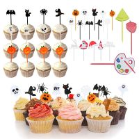 20/25pcs Cartoon Multi Style Fruit Pick Toothpick Food Fruit Forks For Snack Cake Dessert Christmas Halloween Party Decoration