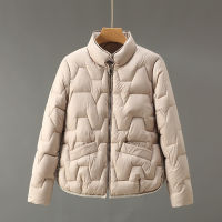 【cw】 Foreign Trade 2022 Winter New Korean Style down Cotton Jacket Womens Short Chic Stand Collar Lightweight Cotton Coat Womens Cotton-Padded Jacket