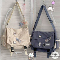 【HOMP】Large ความจุกระเป๋าสะพายผู้ชายญี่ปุ่น Harajuku พื้นรองเท้ากระเป๋าเอกสารสตรีกระเป๋านักเรียนทรงแมสเซ็นเจอร์