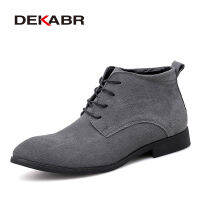 DEKABR Handmade Men Boots Cow Suede Men Casual Fahsion ข้อเท้ารองเท้ายี่ห้อกลางแจ้งสบายผู้ชายเชลซีรองเท้าสำหรับชายรองเท้า