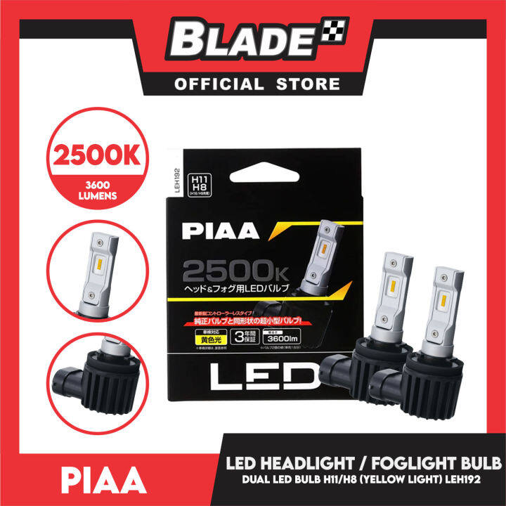 Piaa Led Bulb H11 H8 LEH-192 2500K (Yellow) 4th Gen Ultra Compact