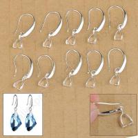 Stcok 20PCS Jewelry Findings Real Pure 925 Sterling Silver Jewelry Earring Bail Pinch Smooth Hook Ear Wires For Crystal