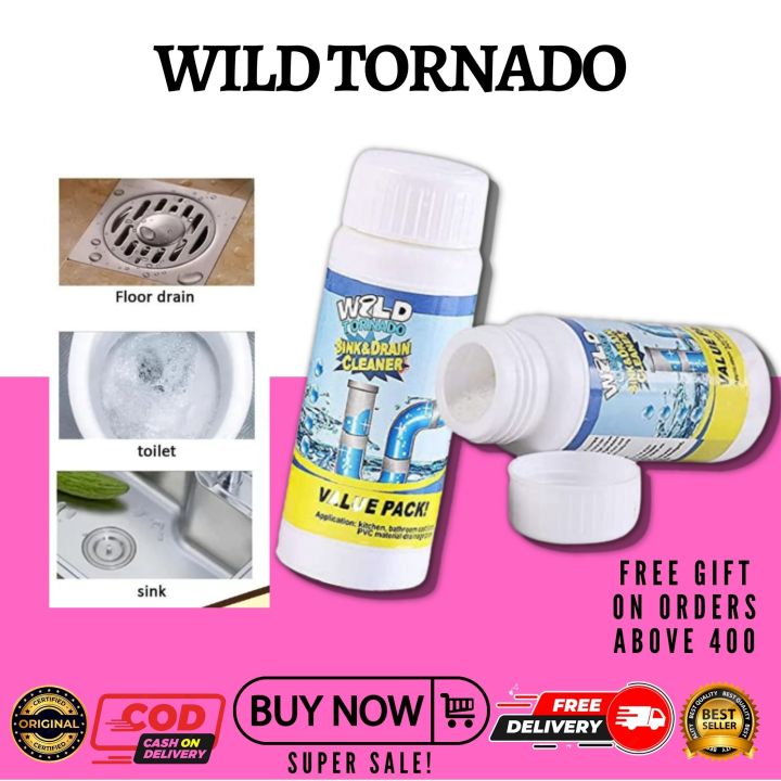 Wild Tornado Powerful Sink & Drain Cleaner High Efficiency Clog Remover &  Clean