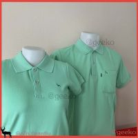 Geeko เสื้อโปโลชาย สีเขียวมิ้น จากโรงงานผลิตเสื้อโปโลตรากวาง ไม่หดไม่โย้ย สีไม่ตก เนื้อผ้านุ่มสวมใส่สบาย เนื้อผ้า TC