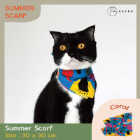 KAFBO Summer pet scarf - CORAL ผ้าพันคอสำหรับสัตว์ เครื่องประดับสำหรับสัตว์เลี้ยง ผ้าพันคอน่ารักสำหรับแมว