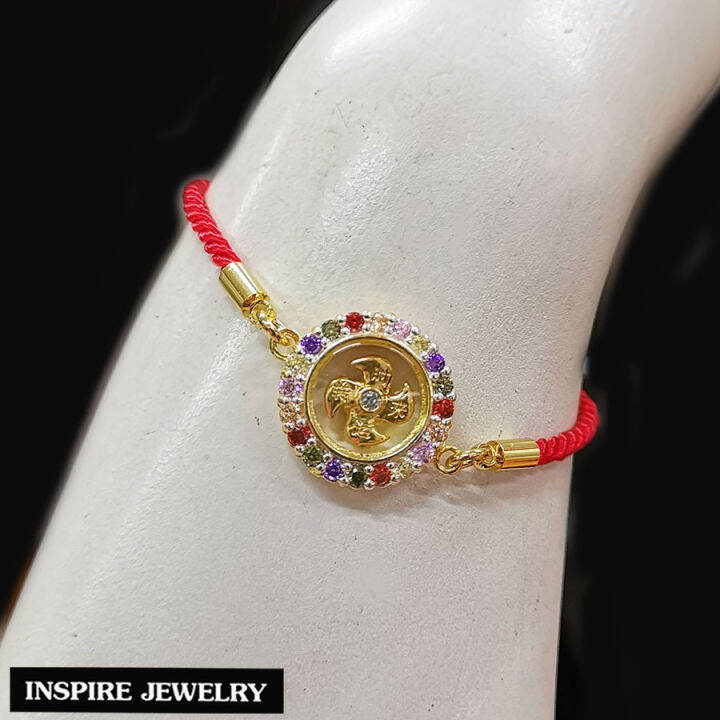 inspire-jewelry-สร้อยข้อมือกังหัน-นพเก้า-สามารถปรับขนาดได้-นำโชค-แชกงหมิว-เสริมดวง-อายุยืน-ปราศจากภัยทั้งปวง-เงินทองไหลมาเทมา