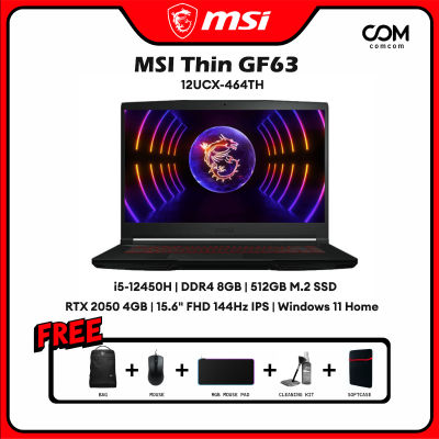 NOTEBOOK (โน้ตบุ๊ค) MSI THIN GF63 12UCX-464TH (BLACK) BY COMCOM