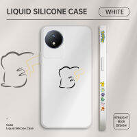 Cetus เคสป้องกันด้านข้างดีไซน์ใหม่สำหรับ Vivo Y02A Y02T Y02 Pcacu Pokmon โทรศัพท์ดีไซน์ด้านข้างลายขอบสี่เหลี่ยมปลอกซิลิโคนน้ำเคสป้องกันแบบนิ่มสำหรับกล้องคลุมทั้งหมด