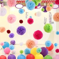 【CW】 1piece 15cm Wedding Party Decoration Pom Pom Tissue Paper Pompom Flower Graduation Birthday Party Decorations Paper Flowers Ball