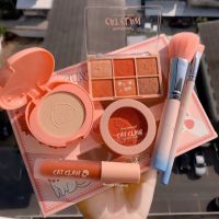 ? Cathy Peach Kiss Beauty​ 6 ชิ้น สวยคุ้มๆ อายแชโดว์​ บ​ลัช​ออน​ ลิปแมท แปรงแต่งหน้า​ แป้งพัฟ สีสวย ติดทนนาน เซ็ตเครื่องสำอาง  [ ความสวยและความงาม ]