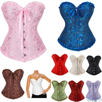 Women Sexy Paisley Flower Embroidery Corset Top Bustier Girl Lace