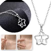 Spiritual Star Necklace For Female Ins Small And Simple Collar Chain Hollow Double Star Out X9Y4