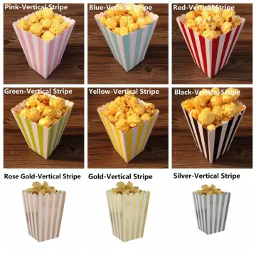 6pcs Popcorn Boxes, Creative Mermaid Design French Fries Packaging Box
